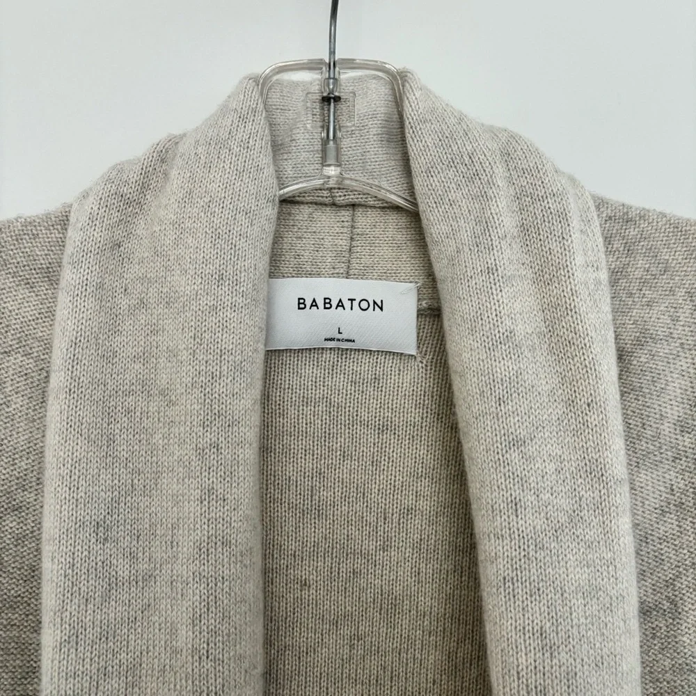 Aritzia Babaton Wool Cashmere Beekman Brennan Light Gray Sweater Cardigan Large